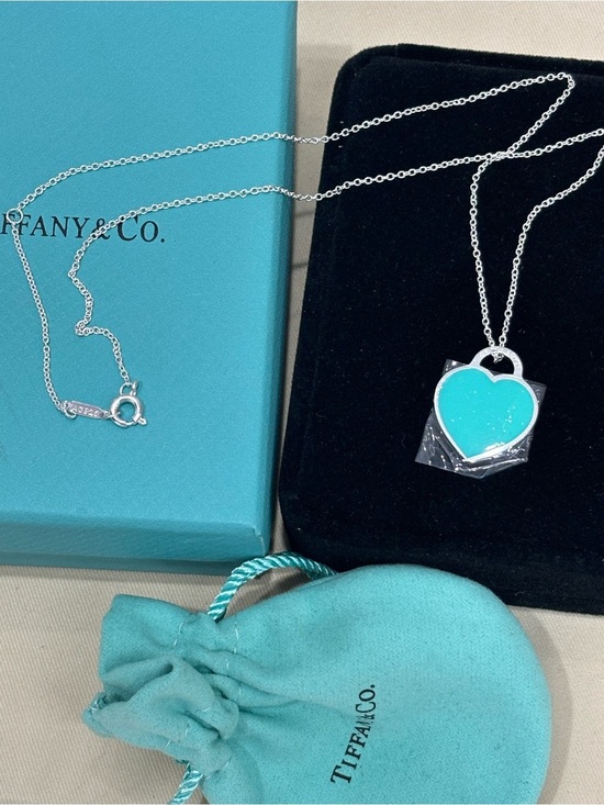 Tiffany & Co. Jewelry - Tiffany & Co. Silver Chain with Turquoise Heart Pendant